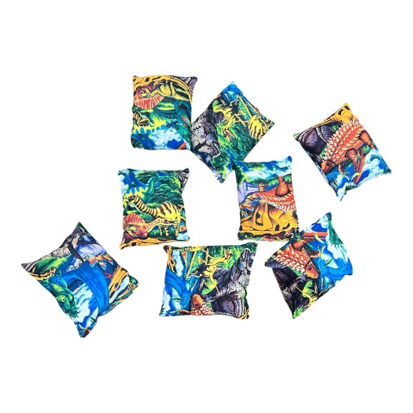 Colorful Dinosaur Print bean bags - Picture 1 of 1